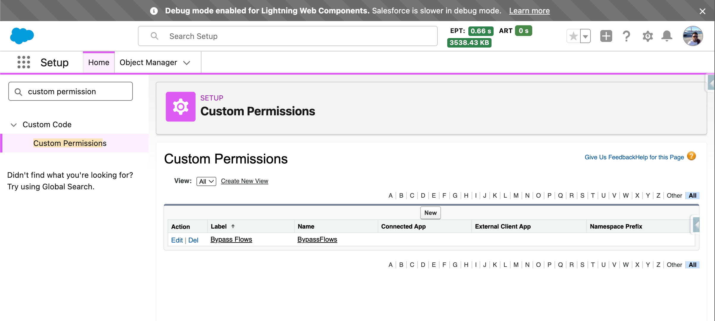 Creating a custom permission to bypass Salesforce Flows during data migration