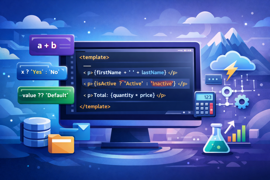 Complex Template Expressions in LWC shown in a Salesforce Lightning Web Components HTML template